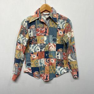 Vintage Sears JR Bazaar Women 70s 80s Shirt Top Size Small Or Medium B344 -10